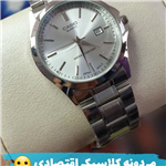 ساعت مچی مردانه کاسیو بند  استیل قفل تاشو صفحه نقره ای  casio