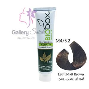 رنگ مو بیوداکس شماره M4/5.2 قهوه‌ای زیتونی روشن سری زیتونی Bio Doxe Haie Color Specialy Formulated 125 mil