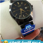 ساعت مچی مردانه کاسیو بند  استیل قفل تاشو مشکی رنگ casio