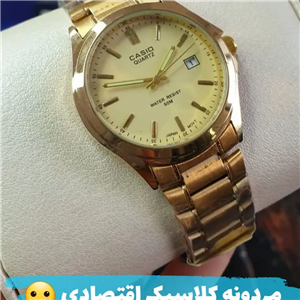 ساعت مچی مردانه کاسیو بند استیل قفل تاشو صفحه زرد casio 