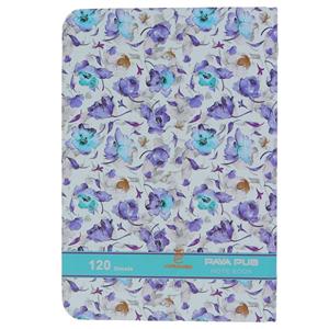 دفترچه یادداشت کلاسوری طرح سفید گل بنفش پایا پاب