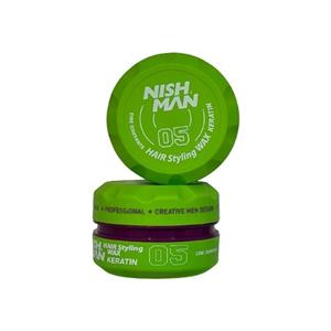 واکس مو نیشمن سبز 05 مدل Nishman Hair Styling Wax KERATIN حجم 150 میل