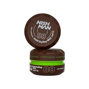 واکس مو نیشمن قهوه ای 08 مدل Nishman Hair Styling Wax MATTE حجم 150 میل