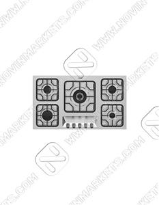 اجاق گاز استیل ۵ شعله تی اندی مدل S 504 E3