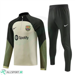 ست نیم زیپ شلوار بارسلونا  Barcelona Tracksuit 2023-24 Green White