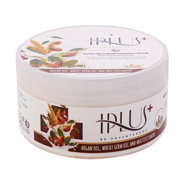 کرم مرطوب کننده قوی آی پلاس حاوی روغن آرگان و جوانه گندم حجم 200 میلی لیتر