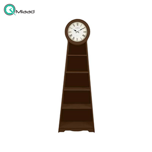 ساعت ایستاده ویترین دار لوتوس مدل 998، ساعت سالنی با طراحی ویترین دار و کتابخانه ای، ساعتی با متریال چوب مقاوم بدنه و طراحی نوین، رنگ قهوه ای