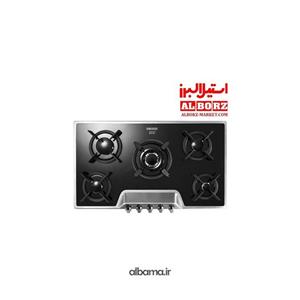 اجاق گاز پنج شعله شیشه ای با فریم استیل IG591S ایزاتک