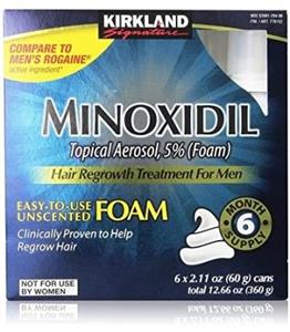 فوم رشد مجدد مو و ضد ریزش مو مردانه کرکلند ماینوکسیدل 5% KIRKLAND Minoxidil Topical Aerosol 5% Foam Hair Regrowth teartment 