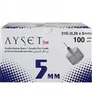 سوزن قلم انسولین آیست فاین 5 میلی متری 100 عددی AYSET FINE 31G (0,25 X 5MM)