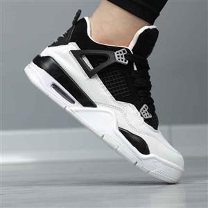 کتونی زنانه جردن 4 سفید مشکی کد 00