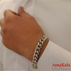 دستبند کارتیر استیل مردانه نقره ای کد DSB18234W