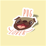 استیکر pug lover