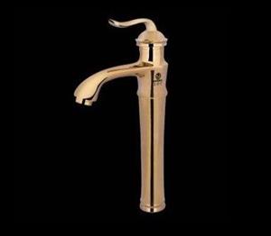 شیر روشویی پایه بلند پرکاس مدل بامبو طلایی