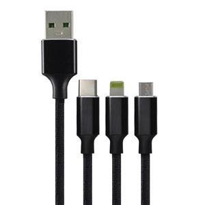 کابل USB به microUSB /لایتنینگ/ USB-C بیاند مدل BA-918 به طول 1 متر 