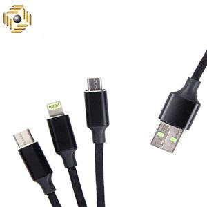 کابل USB به microUSB /لایتنینگ/ USB-C بیاند مدل BA-918 به طول 1 متر 