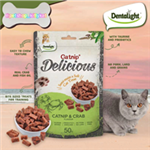 تشویقی گربه مرطوب و نرم با کتنیپ و خرچنگ دنتالایت Dentalight catnip Delicious