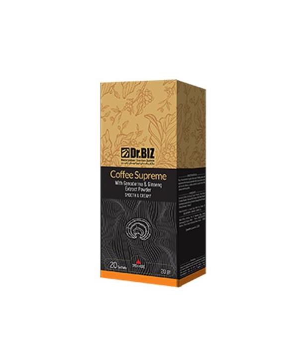 قهوه سوپریم گانودرما دکتر بیز حاوی عصاره قارچ گانودرما و جینسینگ