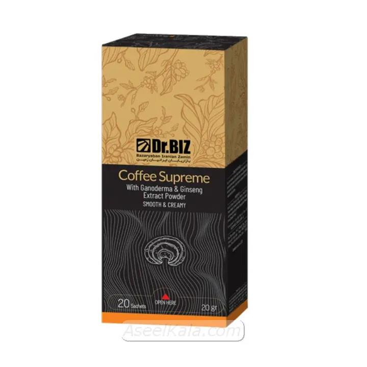 قهوه سوپریم گانودرما دکتر بیز حاوی عصاره قارچ گانودرما و جینسینگ