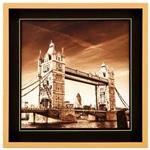 تابلو مدرن گالری وال لوتوس کد Tower Bridge-GW-99103-B-BL/N سایز 35X35 CM سانتی متر