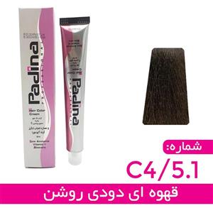 کرم رنگ مو قهوه ای دودی روشن کد C4 5.1 پادینا 100 میل