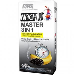 کاندوم خاردار و تاخیری کدکس Nach Kodex Master 3in1 موزی 