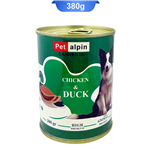 کنسرو سگ طعم مرغ و اردک پت آلپین (Pet Alpin) وزن 380 گرم کد 110012