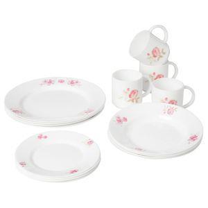 سرویس غذاخوری گل دار 16 پارچه ایکیا مدل IKEA KALASBRA