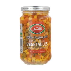 کنسرو سبزیجات مخلوط شیشه سحر 380 گرم 