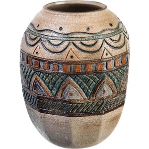 گلدان سفالی کارگاه مهر باستان مدل هشت ضلعی سایز بزرگ Mehre Bastan Studio Hashtpar Big Clay Vase