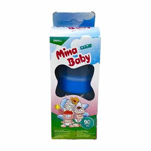 شیشه شیر سایز کوچک مدل بدون دسته مینا بیبی حجم 90 میلی لیتر