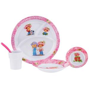 سرویس ملامین کودک 5 پارچه یزدگل مدل خانم توت فرنگی YazdGol Strawberry Candy 5 Pieces Children Dinnerware Set