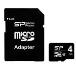 کارت حافظه microSDHC سیلیکون پاور مدل Elite کلاس 4ظرفیت 4 گیگابایت به همراه با آداپتور SD