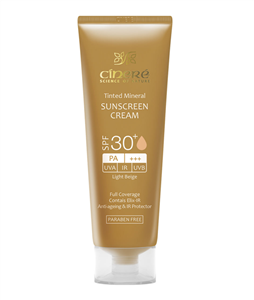کرم ضد آفتاب رنگی سینره SPF30 مناسب پوست حساس وخشک 50 میل  بژ روشن 