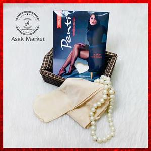 جوراب شلواری زنانه بادکنکی کرم