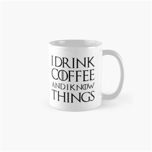 ماگ نوین نقش طرح i drink coffee and I know things