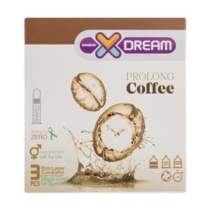 کاندوم ایکس دریم مدل تاخیری قهوه Xdream Prolong Coffee بسته 3 عددی 