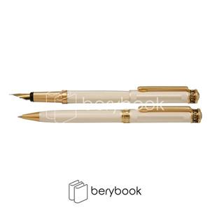 خودکار خودنویس PIZZA طلایی و نقره ایی سفید دیپلمات / 2872