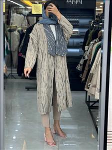 مانتو ماکسی یقه سه گوش سامید کد 3070