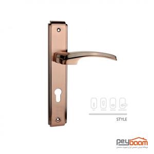 دستگیره درب چوبی پلاک مدل 110سویچی ترووان رنگ نسکافه 5 سال گارانتی