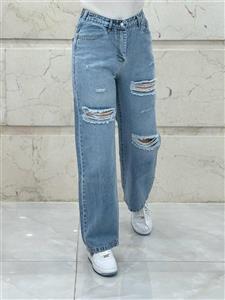 شلوار جین نیم بگ زنانه کد 4008