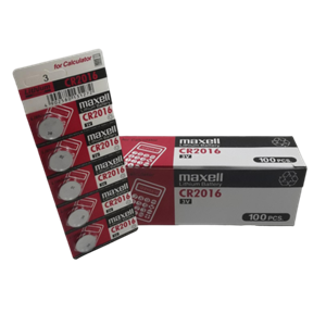 باتری سکه ای CR2016 مکسل | بسته 20 ورقی | 100 عددی
