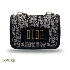 کیف رو دوشی زنانه دیور طرح اورج پارچه‌ای کد 10118