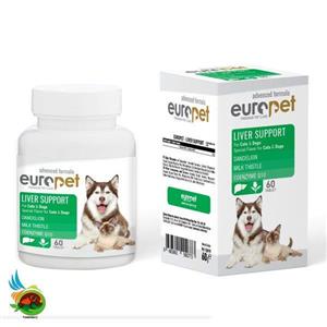 قرص تقویت کبد سگ و گربه یوروپت Europet liver support بسته ۶۰ عددی