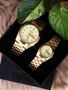 ست ساعت مردانه و زنانه سویستون ضدآب موتور ژاپن رنگ ثابت کد 2115134