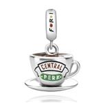 چارم آویز نقره برند جینوس سریال فرندز قهوه ( central perk ) (دستبند،گردنبند) gnoce