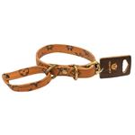 ست قلاده گردنی تسمه ای سگک دار بدون لید و دستبند سگ مدکاو طرح لوئی ویتون Mad Cow Dog Collar with Buckle سایز M