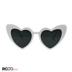 عینک آفتابی زنانه فانتزی با فریم قلبی شکل، سفید رنگ و لنز دودی DIOR مدل DG370