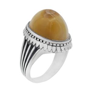 انگشتر عقیق باباقوری نقره مردانه طرح مجید