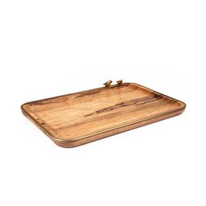 سینی چوبی برنجی بزرگ گلدکیش Golden Bird کد GK829444